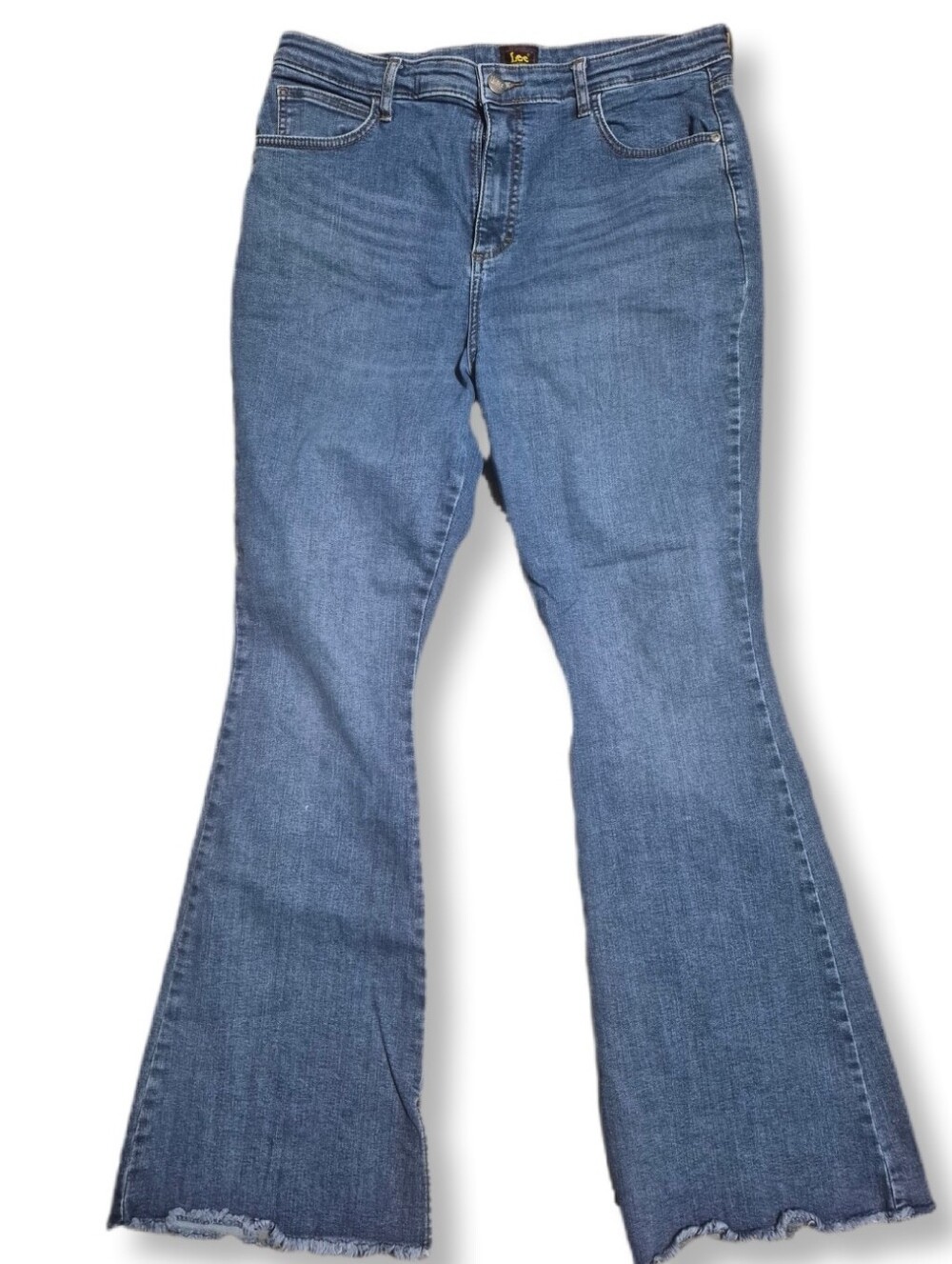 Lee Women’s Flared Fringed Denim Jeans Size 16M